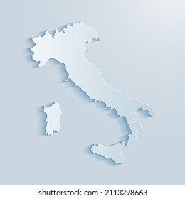 Mapa italiano 3D sobre fondo gris. Ilustración del vector