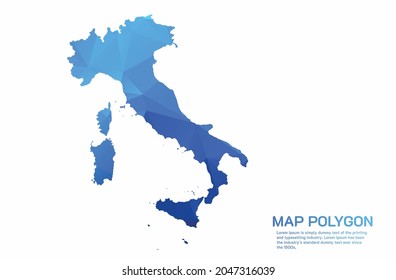 Italy Map Abstract geometric rumpled triangular low poly style gradient graphic on white background