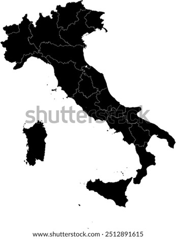 ITALY MAP with its administrative divisions and regions