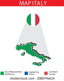 Italy map area vector illustration flag geography