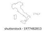 Italy map black line on white background. Vector illustration.