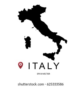 
italy map black vector.White background