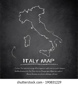 Italy map blackboard chalkboard vector