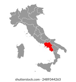 Italy map of Campania symbol shape, travel web flat concept icon web vector illustration .