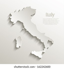 Italy map card paper 3D natural vector