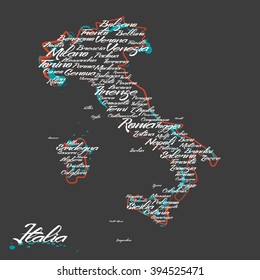 Italy map with city names
