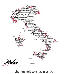 Italy map with city names

