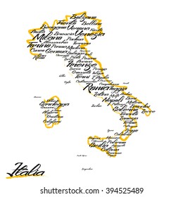 Italy map with city names
