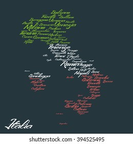 Italy map with city names