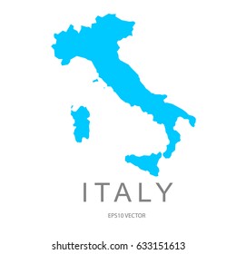 italy map color blue vector eps10
