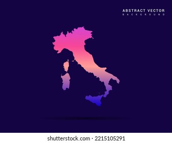 Italy map of Colorful gradient style vector Illustration.