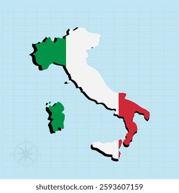 Italy map Design Vector illustration graphic