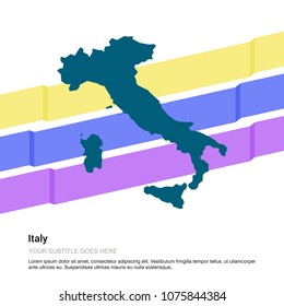Italy map design with white background vector