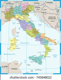 Italy Map - Detailed Vector Illustration