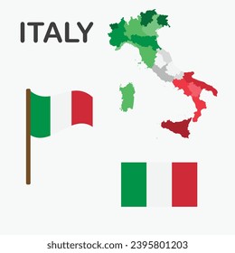 Italien Karte detaillierte Vektorgrafik , Regionen Italiens