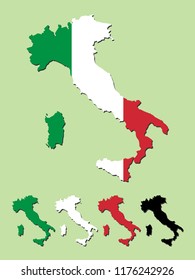 Italy map with flag decoration