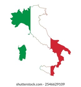 Italy Map Flag design illustration free editable for design template of Europe Country material