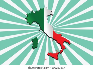 italy map and flag idea design