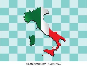 italy map and flag idea design