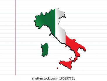 italy map and flag idea design