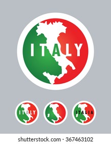 Italy map and flag, italian logo design template. Italia icon.