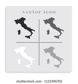 Italy map flat black and white vector icon.