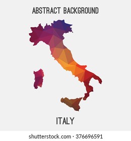 Italy map in geometric polygonal style.Abstract tessellation,modern design background. Vector illustration EPS8