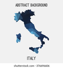 Italy map in geometric polygonal style.Abstract tessellation,modern design background. Vector illustration EPS8