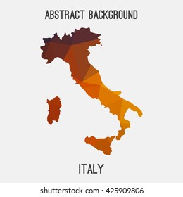 Italy map in geometric polygonal style.Abstract tessellation,modern design background. Vector illustration EPS8