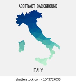 Italy map in geometric polygonal,mosaic style.Abstract tessellation,modern design background,low poly. Geometric cover, mockup. Vector illustration.