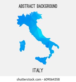 Italy map in geometric polygonal,mosaic style.Abstract tessellation,modern design background,low poly.