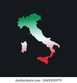 Italia mapa, gradiente, diseño del Vector