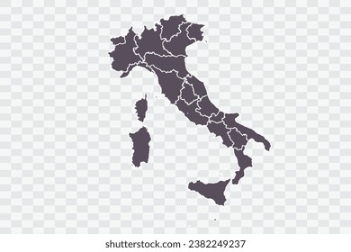 Italy Map Graphite Color on White Background quality files Png