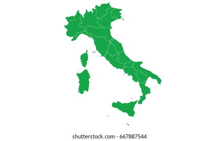 Italy map green color