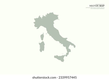 Italy map of green vector modern.