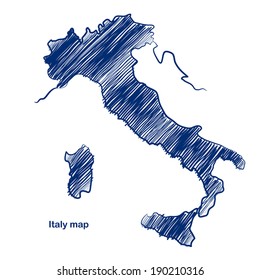 Italy Map Hand Drawn Background Vector,illustration