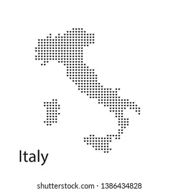 Italy map in hearts vector
