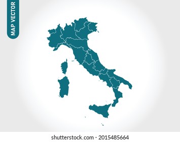 Italy map High Detailed on white background. Abstract design vector illustration eps 10