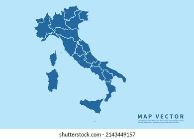 Italy map High Detailed on blue sky background. Abstract design vector illustration eps 10