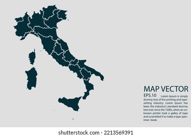 Italy map High Detailed on white background. Abstract design vector illustration eps 10