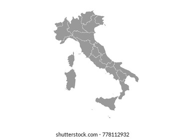 italy map. High detailed vector map with counties/regions/states of italy on white background. Vector illustration eps 10.