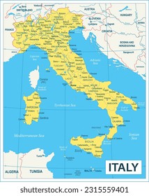 Italienische Karte - sehr detaillierte Vektorgrafik