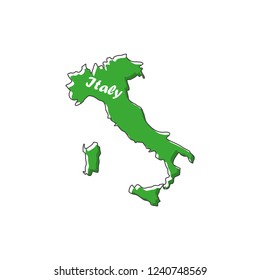 Italy map icon in a flat design. Vector illustration