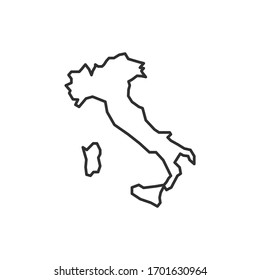 Italy map icon isolated on white background. Italia outline map. Vector illustration