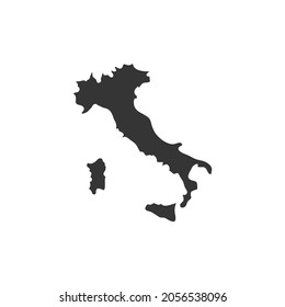 Italy Map Icon Silhouette Illustration. Italian Vector Graphic Pictogram Symbol Clip Art. Doodle Sketch Black Sign.