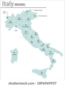 Italy map illustration vector detailed italy  map with all state names