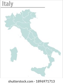 Italy Map Illustration Vector Detailed Italy Map With States