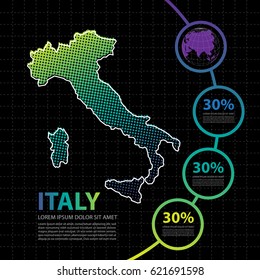 Italy map infographic design template