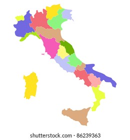 Italy map isolated on a white background. Vector illustration.