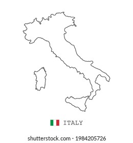 Italy Map Line Linear Thin Vector Stock Vector (Royalty Free ...